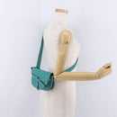 LOEWE Mini Gate Bag Shoulder Bag Leather Green Silver Auth ka6387M-31