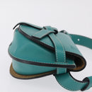 LOEWE Mini Gate Bag Shoulder Bag Leather Green Silver Auth ka6387M-3