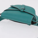 LOEWE Mini Gate Bag Shoulder Bag Leather Green Silver Auth ka6387M-6