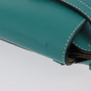 LOEWE Mini Gate Bag Shoulder Bag Leather Green Silver Auth ka6387M-7