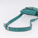 LOEWE Mini Gate Bag Shoulder Bag Leather Green Silver Auth ka6387M-8