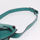 LOEWE Mini Gate Bag Shoulder Bag Leather Green Silver Auth ka6387M-14