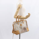 LOEWE Anagram Amazonas Hand Bag Vinyl Leather Clear Silver Auth ka639-22