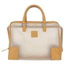 LOEWE Anagram Amazonas Hand Bag Vinyl Leather Clear Silver Auth ka639-13