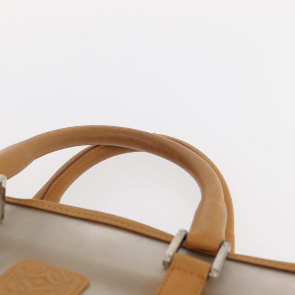 LOEWE Anagram Amazonas Hand Bag Vinyl Leather Clear Silver Auth ka639