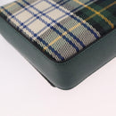 BURBERRY Nova Check Shoulder Bag Canvas Green Silver Auth ka6391A-13
