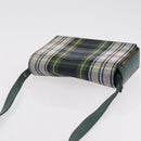 BURBERRY Nova Check Shoulder Bag Canvas Green Silver Auth ka6391A-6