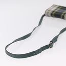 BURBERRY Nova Check Shoulder Bag Canvas Green Silver Auth ka6391A-7