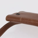 HERMES Pochette Green Leather Brown Auth ka6393-9