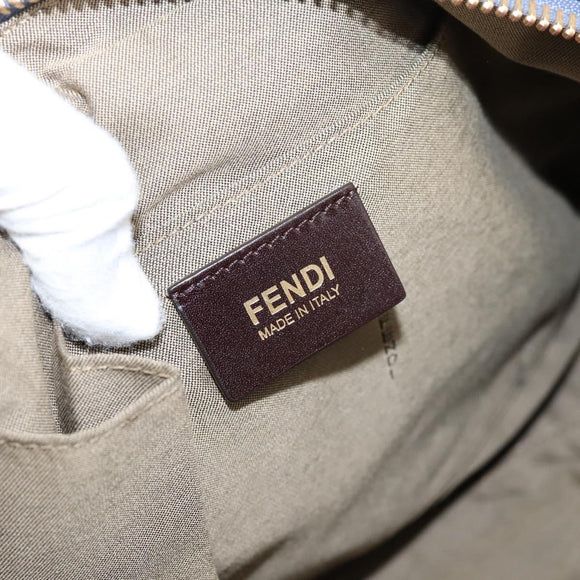FENDI Hand Bag Leather 2way Purple Gold YX1 2461 Auth ka6396