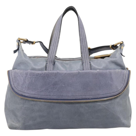 FENDI Hand Bag Leather 2way Purple Gold YX1 2461 Auth ka6396