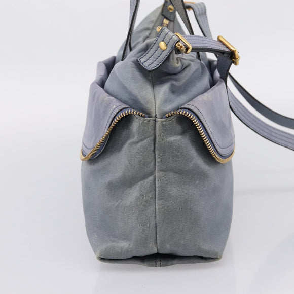 FENDI Hand Bag Leather 2way Purple Gold YX1 2461 Auth ka6396