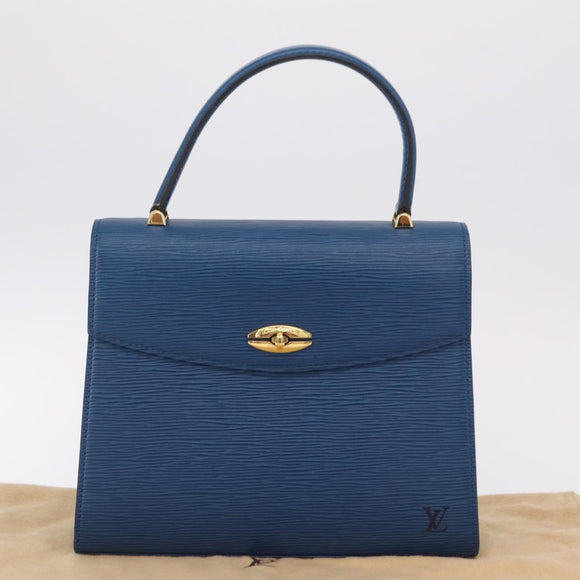 LOUIS VUITTON Epi Malesherbes Hand Bag Blue M52375 LV Auth ka6399A