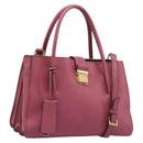 Miu Miu Madras Hand Bag Leather 2way Pink Gold Auth ka6401V-1