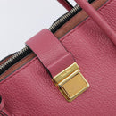 Miu Miu Madras Hand Bag Leather 2way Pink Gold Auth ka6401V-25
