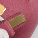 Miu Miu Madras Hand Bag Leather 2way Pink Gold Auth ka6401V-27