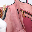 Miu Miu Madras Hand Bag Leather 2way Pink Gold Auth ka6401V-30