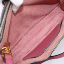 Miu Miu Madras Hand Bag Leather 2way Pink Gold Auth ka6401V-36