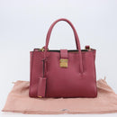 Miu Miu Madras Hand Bag Leather 2way Pink Gold Auth ka6401V-12