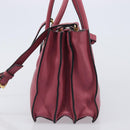 Miu Miu Madras Hand Bag Leather 2way Pink Gold Auth ka6401V-3