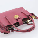 Miu Miu Madras Hand Bag Leather 2way Pink Gold Auth ka6401V-14