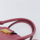 Miu Miu Madras Hand Bag Leather 2way Pink Gold Auth ka6401V-15