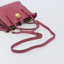 Miu Miu Madras Hand Bag Leather 2way Pink Gold Auth ka6401V-7