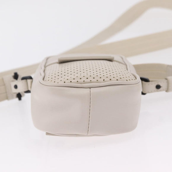 BOTTEGA VENETA Leggero Shoulder Pouch Leather White Auth ka6402