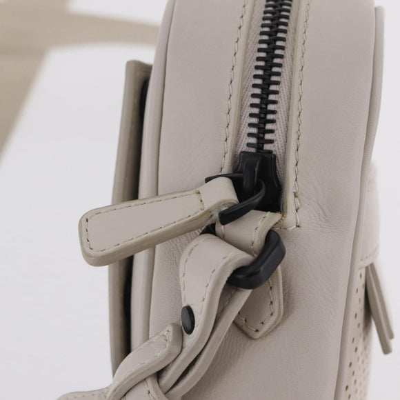 BOTTEGA VENETA Leggero Shoulder Pouch Leather White Auth ka6402