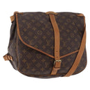 LOUIS VUITTON Monogram Saumur 35 Shoulder Bag M42254 LV Auth ka6403-1