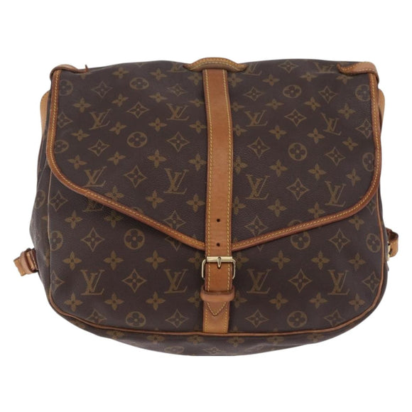 LOUIS VUITTON Monogram Saumur 35 Shoulder Bag M42254 LV Auth ka6403