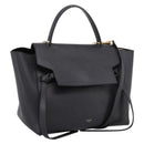CELINE Belt Bag Hand Bag Leather 2way Black Gold Auth ka6406V-1