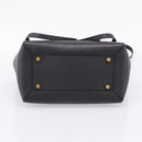 CELINE Belt Bag Hand Bag Leather 2way Black Gold Auth ka6406V-5