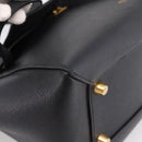 CELINE Belt Bag Hand Bag Leather 2way Black Gold Auth ka6406V-16