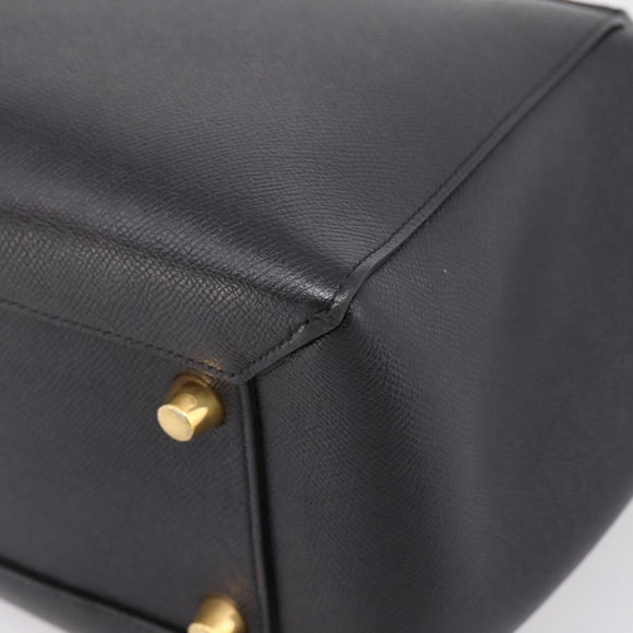 CELINE Belt Bag Hand Bag Leather 2way Black Gold Auth ka6406V