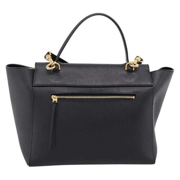 CELINE Belt Bag Hand Bag Leather 2way Black Gold Auth ka6406V