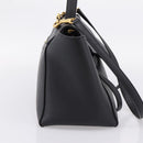 CELINE Belt Bag Hand Bag Leather 2way Black Gold Auth ka6406V-3