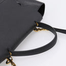 CELINE Belt Bag Hand Bag Leather 2way Black Gold Auth ka6406V-7