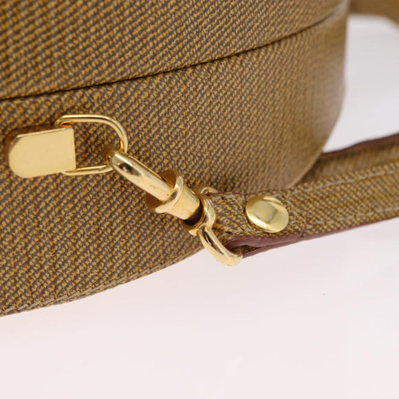 FENDI Hand Bag Leather 2way Beige Gold Auth ka6408
