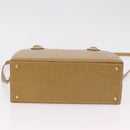 FENDI Hand Bag Leather 2way Beige Gold Auth ka6408-12