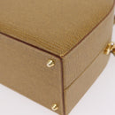 FENDI Hand Bag Leather 2way Beige Gold Auth ka6408-14