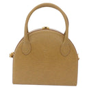 FENDI Hand Bag Leather 2way Beige Gold Auth ka6408-2
