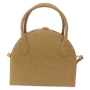 FENDI Hand Bag Leather 2way Beige Gold Auth ka6408-3