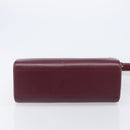 CARTIER Must Line Shoulder Bag Leather Bordeaux Gold Auth ka6410-5