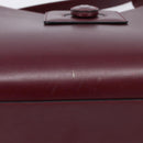 CARTIER Must Line Shoulder Bag Leather Bordeaux Gold Auth ka6410-6