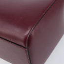 CARTIER Must Line Shoulder Bag Leather Bordeaux Gold Auth ka6410-15