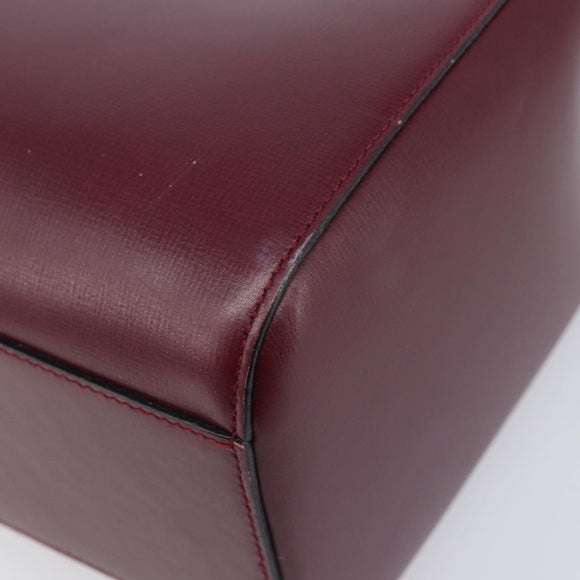 CARTIER Must Line Shoulder Bag Leather Bordeaux Gold Auth ka6410