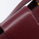 CARTIER Must Line Shoulder Bag Leather Bordeaux Gold Auth ka6410-10