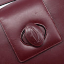 CARTIER Must Line Shoulder Bag Leather Bordeaux Gold Auth ka6410-21