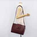 CARTIER Must Line Shoulder Bag Leather Bordeaux Gold Auth ka6410-28